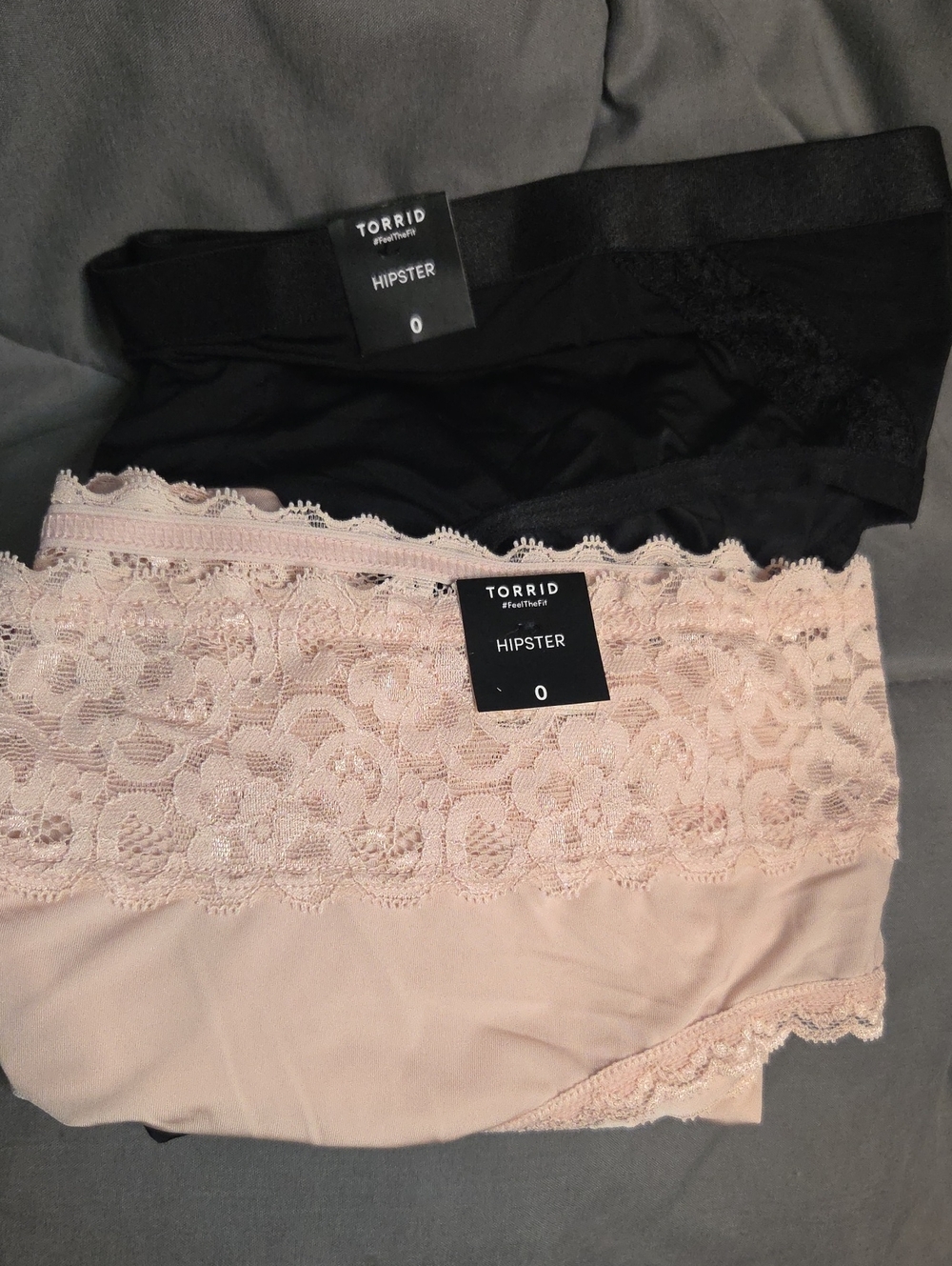torrid Hipster Panty Set in Black and Blush Second Skin Mid Rise